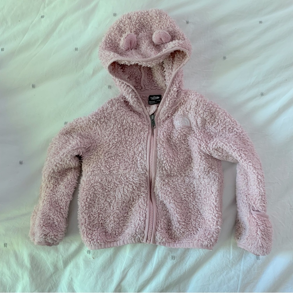 North Face Baby Bear Full Zip Hoodie Jacket in Pink Moss size 18-24 months